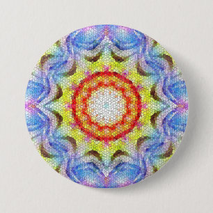 Macaron Rond 7,6 Cm Belle mosaïque de mosaïque lumineuse