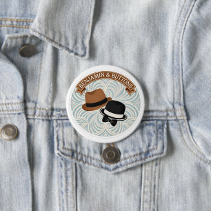 Macaron Rond 7,6 Cm Benjamin et boutons chapeaux pour hommes vintage