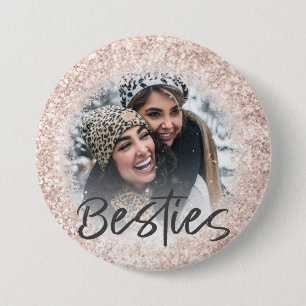 Macaron Rond 7,6 Cm Bestie Rose Parties scintillant or Modèle photo
