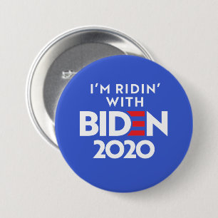 Macaron Rond 7,6 Cm BIDEN 2020 - Ridin avec Biden