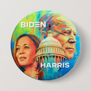 Macaron Rond 7,6 Cm Biden Harris