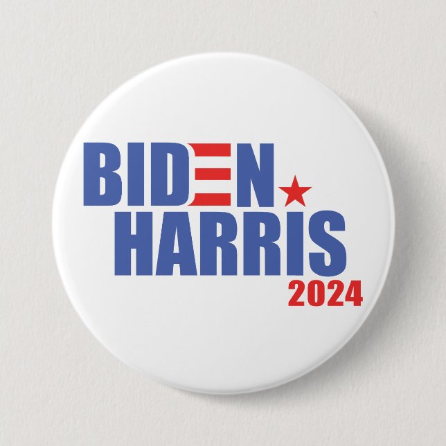 Macaron Rond 7,6 Cm Biden / Harris 2024 (Devant)