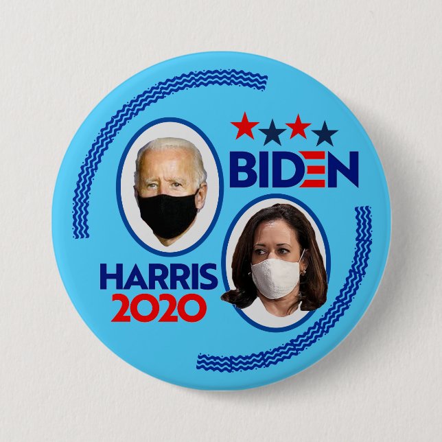 Macaron Rond 7,6 Cm Biden / Harris Covid-2020 (Devant)
