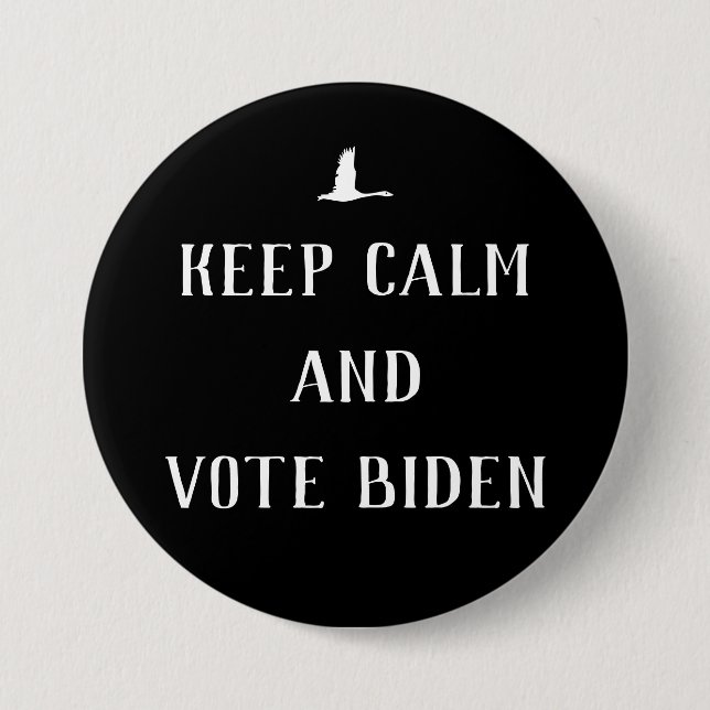 Macaron Rond 7,6 Cm Biden Harris "Keep Calm and Vote Biden" 2020 bleu (Devant)