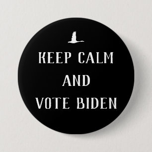 Macaron Rond 7,6 Cm Biden Harris "Keep Calm and Vote Biden" 2020 bleu