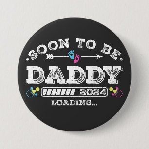 Macaron Rond 7,6 Cm Bientôt Be Daddy 2024 Chargement Round