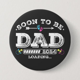 Macaron Rond 7,6 Cm Bientôt être papa 2024 Chargement Round