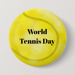 Macaron Rond 7,6 Cm Big Tennis Ball World Tennis Day Button