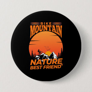 Macaron Rond 7,6 Cm Bike Mountain Nature est le meilleur ami