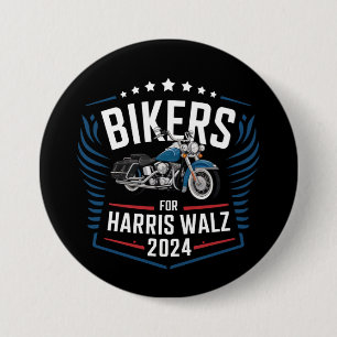 Macaron Rond 7,6 Cm Bikers For Harris Walz 2024 Harris Waltz 2024