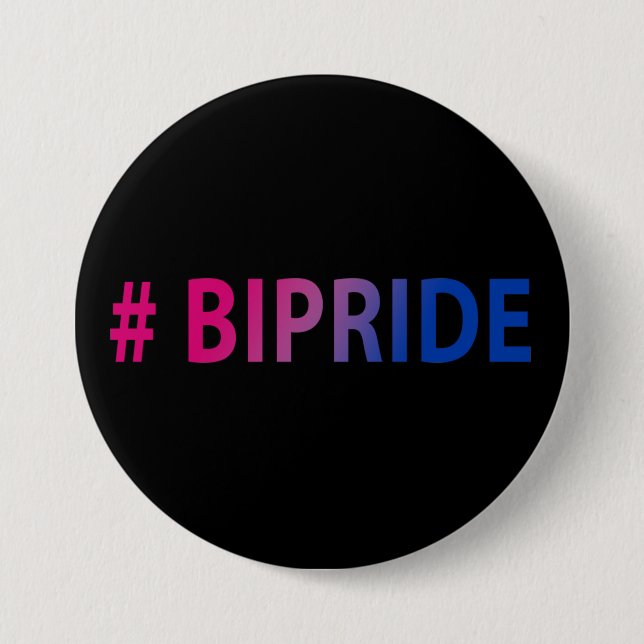 Macaron Rond 7,6 Cm #Bipride bisexual Pride (Devant)