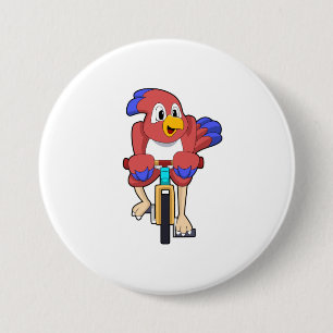 Macaron Rond 7,6 Cm Bird with bicycle