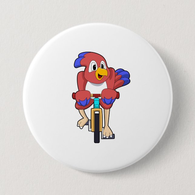 Macaron Rond 7,6 Cm Bird with bicycle (Devant)