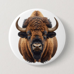 Macaron Rond 7,6 Cm Bison / Buffle