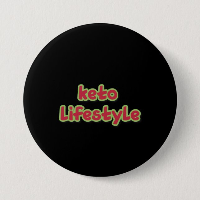 Macaron Rond 7,6 Cm Black Keto Lifestyle (Devant)