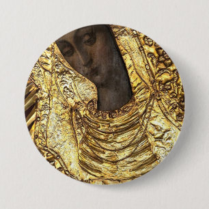 Macaron Rond 7,6 Cm Black Madonna Poland Our Lady of Grace Of The Gate