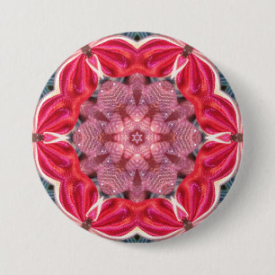 Macaron Rond 7,6 Cm ~ Blanc Rose Vert BLÉ ~ Bouton
