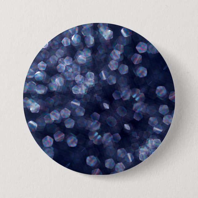 Macaron Rond 7,6 Cm Blue Sparkle (Devant)