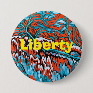 Macaron Rond 7,6 Cm Bois colorés rouges et bleus