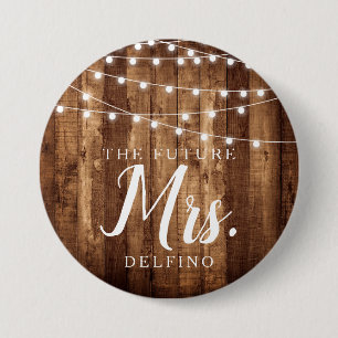Macaron Rond 7,6 Cm Bois rustique et Mme Bride de quirlandes