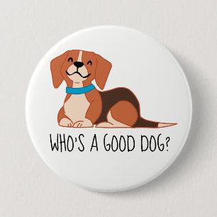 Macaron Rond 7,6 Cm Bon Chien Grand, Bouton rond 3 pouces
