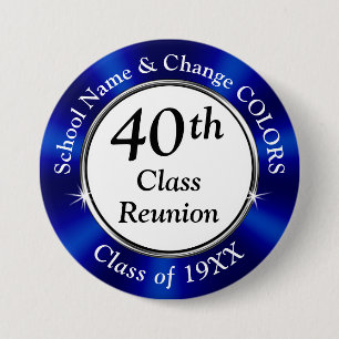Macaron Rond 7,6 Cm Bon marché, 40 ans Classe Reunion Party Favors, BU