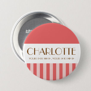 Macaron Rond 7,6 Cm Bonbons colorés Couleur vive Trendy Moderne Stripe