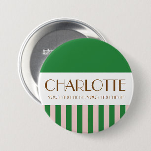 Macaron Rond 7,6 Cm Bonbons colorés Couleur vive Trendy Moderne Stripe