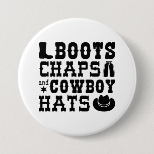 Macaron Rond 7,6 Cm Boots Chaps Et Cowboy Casquettes