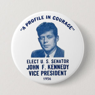 Macaron Rond 7,6 Cm Borne commémorative 1956 de JFK