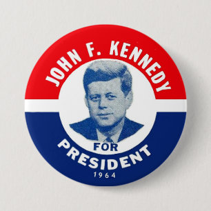 Macaron Rond 7,6 Cm Borne commémorative 1964 de JFK