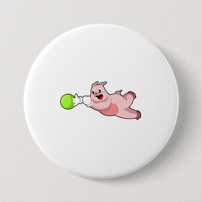 Macaron Rond 7,6 Cm Boule de Bowling (Devant)