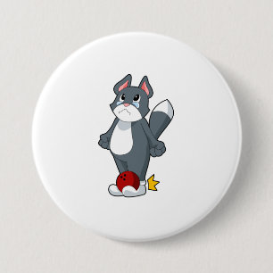Macaron Rond 7,6 Cm Boule de bowling de chat