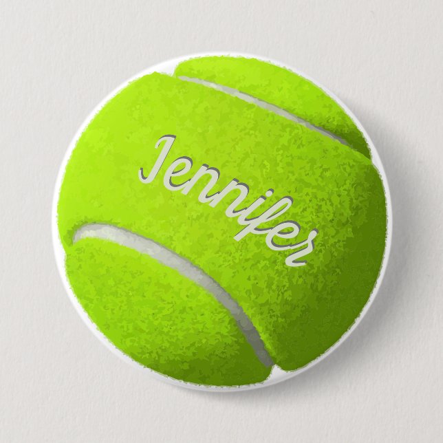 Macaron Rond 7,6 Cm Boule de tennis personnalisée (Devant)