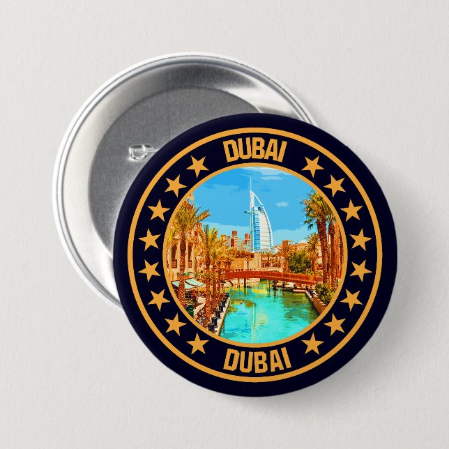 Macaron Rond 7,6 Cm Bouton (Devant & derrière)