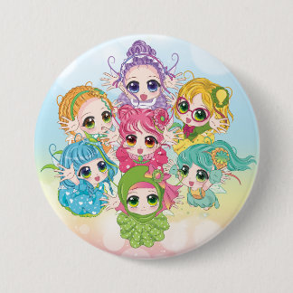 Macaron Rond 7,6 Cm Bouton 1 de famille de fées