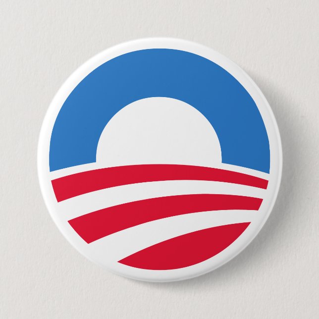 Macaron Rond 7,6 Cm Bouton 2012 de logo d'Obama (Devant)