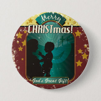 Macaron Rond 7,6 Cm Bouton 2 de Noël de CMN