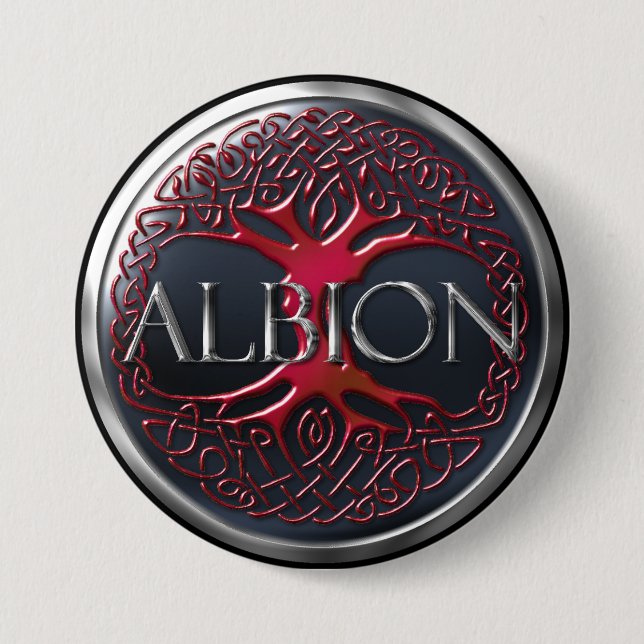 Macaron Rond 7,6 Cm Bouton Albion Ruby Red HMA (Devant)