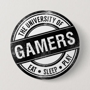 Macaron Rond 7,6 Cm Bouton amusant de l'Université de Gamers