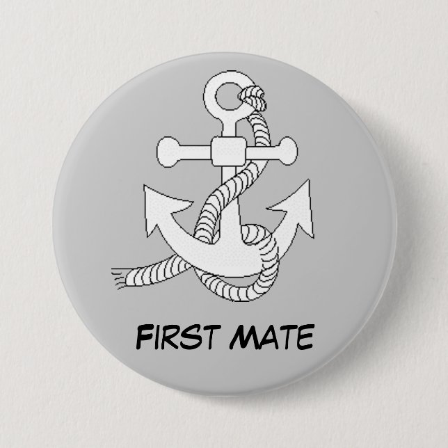 Macaron Rond 7,6 Cm Bouton - Ancre des navires (Devant)