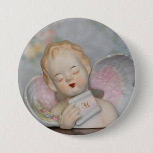 Macaron Rond 7,6 Cm Bouton Angel vintage