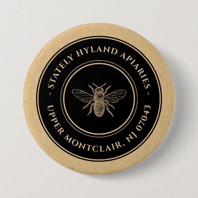 Macaron Rond 7,6 Cm Bouton Apiaire promotionnel (Devant)
