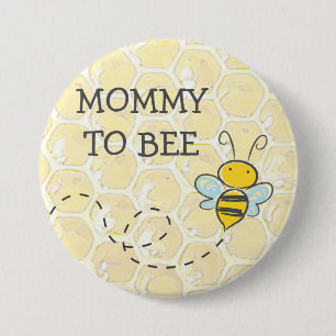 Macaron Rond 7,6 Cm Bouton Baby shower Maman to Be Bumblebee