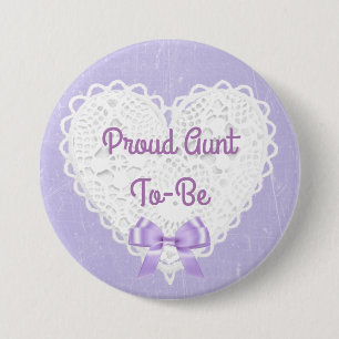 Macaron Rond 7,6 Cm Bouton Baby shower Tante À Être En Plaie Violette