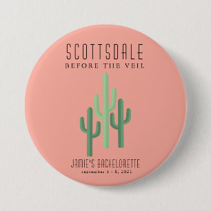 Macaron Rond 7,6 Cm Bouton Bachelorette Scottsdale Desert Cactus