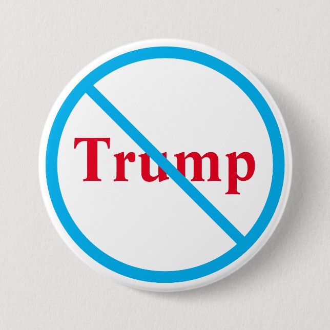 Macaron Rond 7,6 Cm Bouton Ban Trump (Devant)