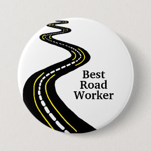 Macaron Rond 7,6 Cm Bouton Best Road Worker