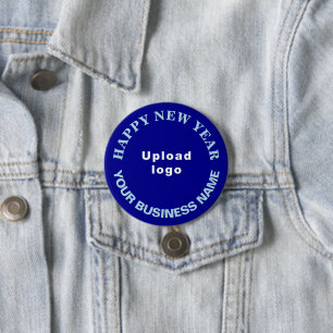 Macaron Rond 7,6 Cm Bouton Bleu rond pour le Nouvel An commercial