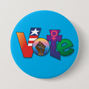 Macaron Rond 7,6 Cm Bouton Bleu 'Ton Vote, Ta Voix'